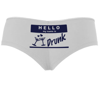 Hello My Name Is Drunk - White Boyshort