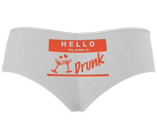 Hello My Name Is Drunk - White Boyshort