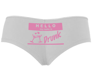 Hello My Name Is Drunk - White Boyshort