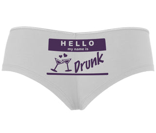 Hello My Name Is Drunk - White Boyshort