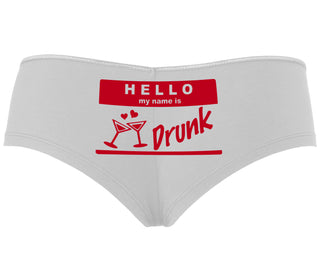 Hello My Name Is Drunk - White Boyshort