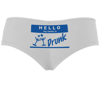 Hello My Name Is Drunk - White Boyshort