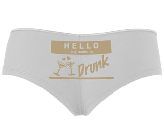 Hello My Name Is Drunk - White Boyshort
