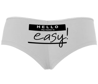 Hello My Name Is Easy - White Boyshort