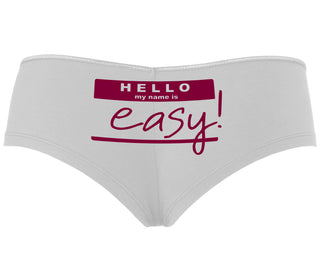 Hello My Name Is Easy - White Boyshort