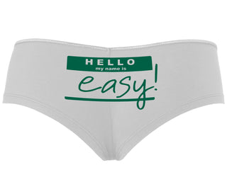 Hello My Name Is Easy - White Boyshort