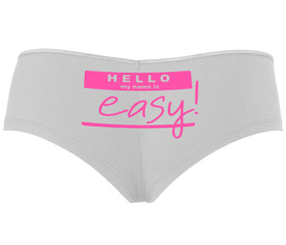 Hello My Name Is Easy - White Boyshort