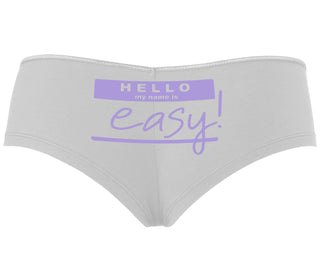 Hello My Name Is Easy - White Boyshort