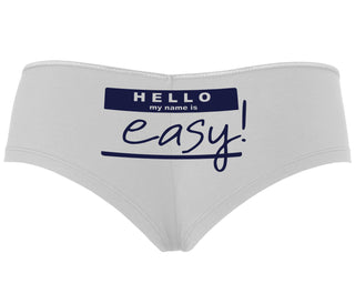 Hello My Name Is Easy - White Boyshort
