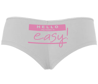 Hello My Name Is Easy - White Boyshort