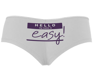 Hello My Name Is Easy - White Boyshort