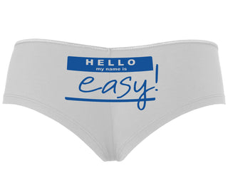 Hello My Name Is Easy - White Boyshort