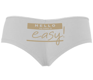 Hello My Name Is Easy - White Boyshort