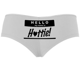 Hello My Name Is Hottie - White Boyshort