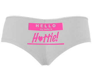 Hello My Name Is Hottie - White Boyshort
