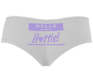Hello My Name Is Hottie - White Boyshort