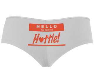 Hello My Name Is Hottie - White Boyshort
