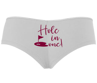 Hole In One - Suggestive Golf - White Boyshort