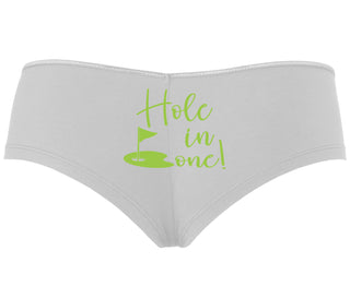 Hole In One - Suggestive Golf - White Boyshort
