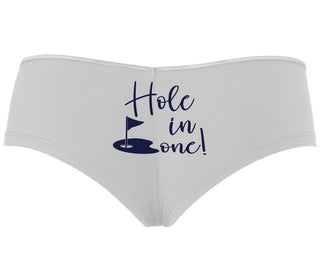 Hole In One - Suggestive Golf - White Boyshort