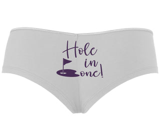 Hole In One - Suggestive Golf - White Boyshort