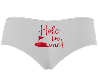 Hole In One - Suggestive Golf - White Boyshort