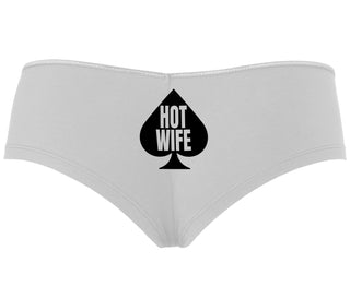 Hot Wife Spade Symbol - White Boyshort