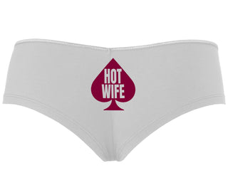 Hot Wife Spade Symbol - White Boyshort
