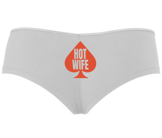 Hot Wife Spade Symbol - White Boyshort