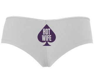 Hot Wife Spade Symbol - White Boyshort