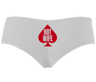 Hot Wife Spade Symbol - White Boyshort