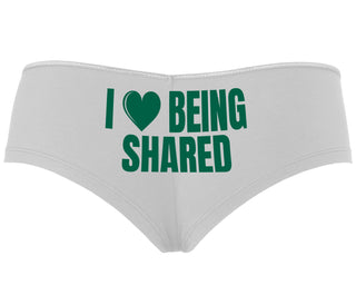 I Love Being Shared - White Boyshort