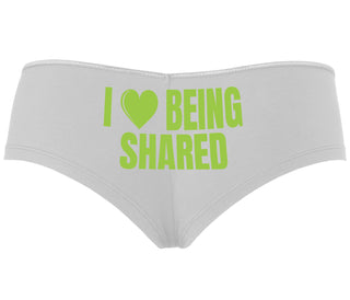 I Love Being Shared - White Boyshort