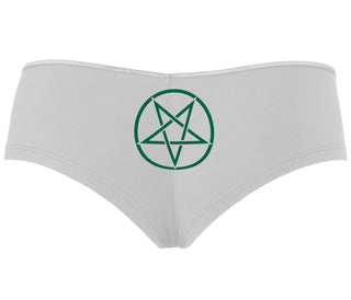 Inverted Pentagram - White Boyshort