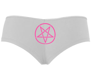 Inverted Pentagram - White Boyshort