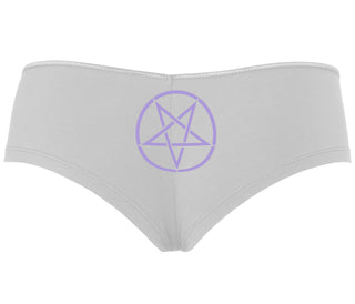 Inverted Pentagram - White Boyshort