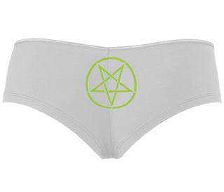 Inverted Pentagram - White Boyshort