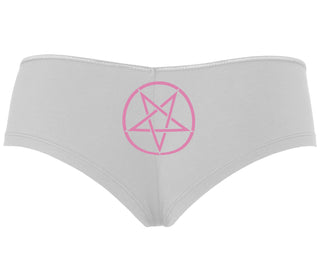 Inverted Pentagram - White Boyshort