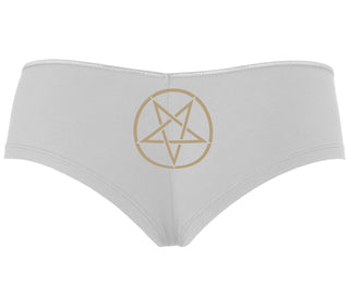 Inverted Pentagram - White Boyshort