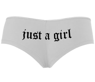Just A Girl - White Boyshort