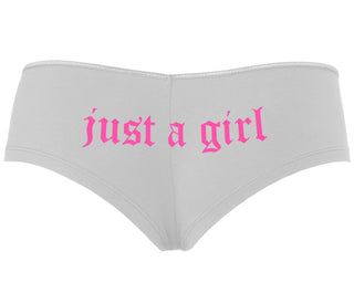 Just A Girl - White Boyshort