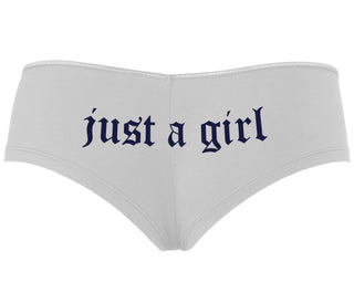 Just A Girl - White Boyshort