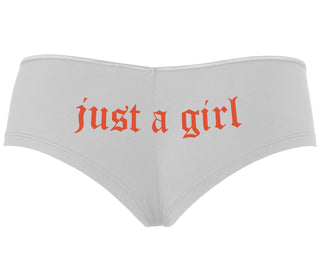 Just A Girl - White Boyshort