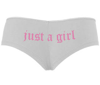 Just A Girl - White Boyshort