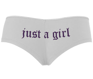 Just A Girl - White Boyshort