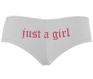 Just A Girl - White Boyshort