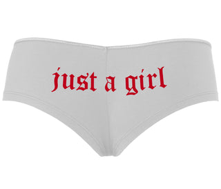 Just A Girl - White Boyshort