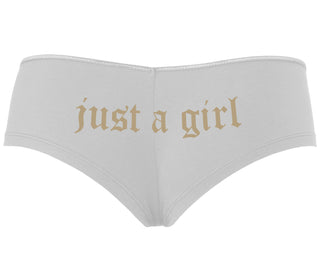 Just A Girl - White Boyshort