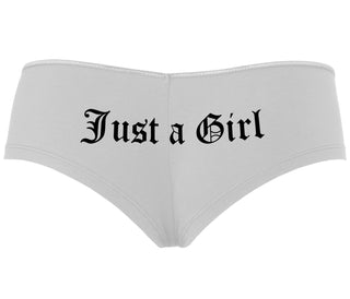 Just A Girl - White Boyshort