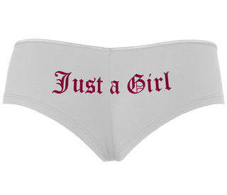 Just A Girl - White Boyshort